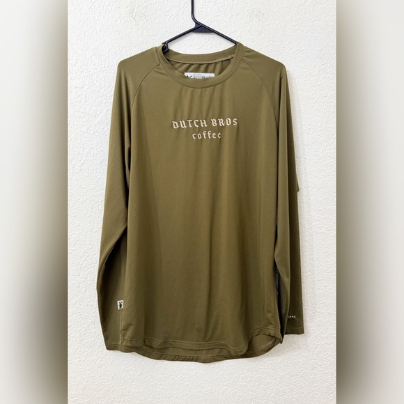Dutch Bros Olive Green Long Sleeve Men's Shirt - Dri Fit - L - Picture 1 of 9